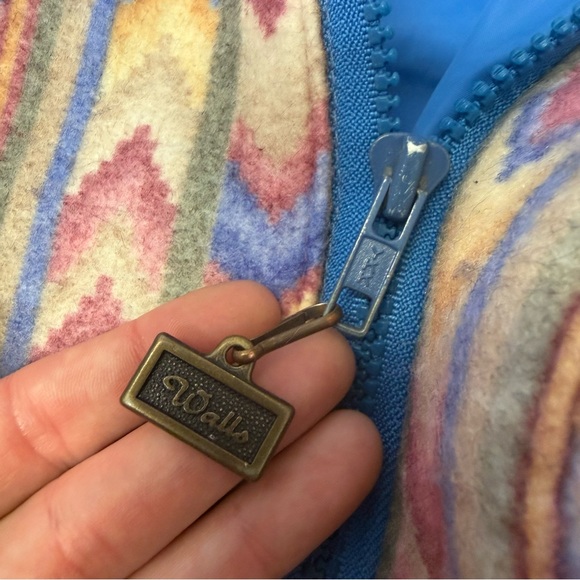 Vintage Walls Mountain Western Aztec Pattern Lined Bomber Jacket, Size Large - Picture 7 of 10